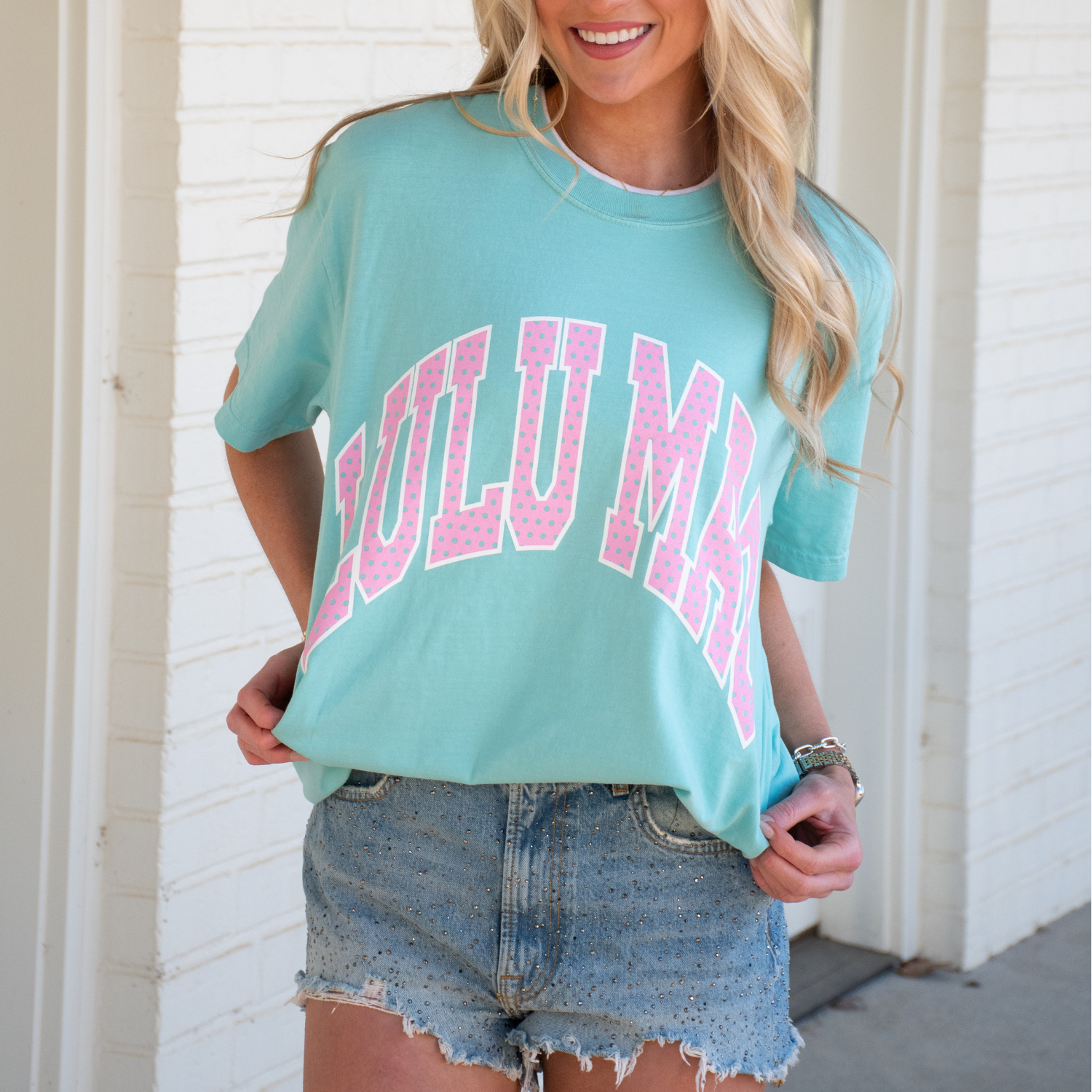 LM-PD-1001 Polka Dot Adult Chalky Mint Comfort Colors Tee: Chalky Mint / XX-Large