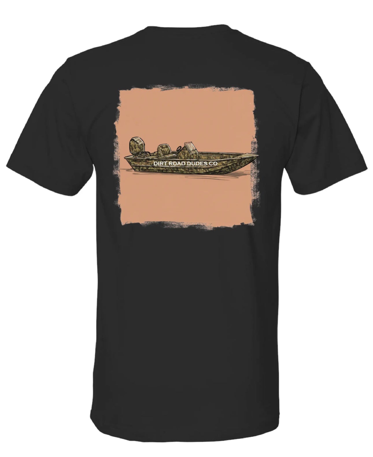 Dirt Road Dude Camo Boat Black Tee
