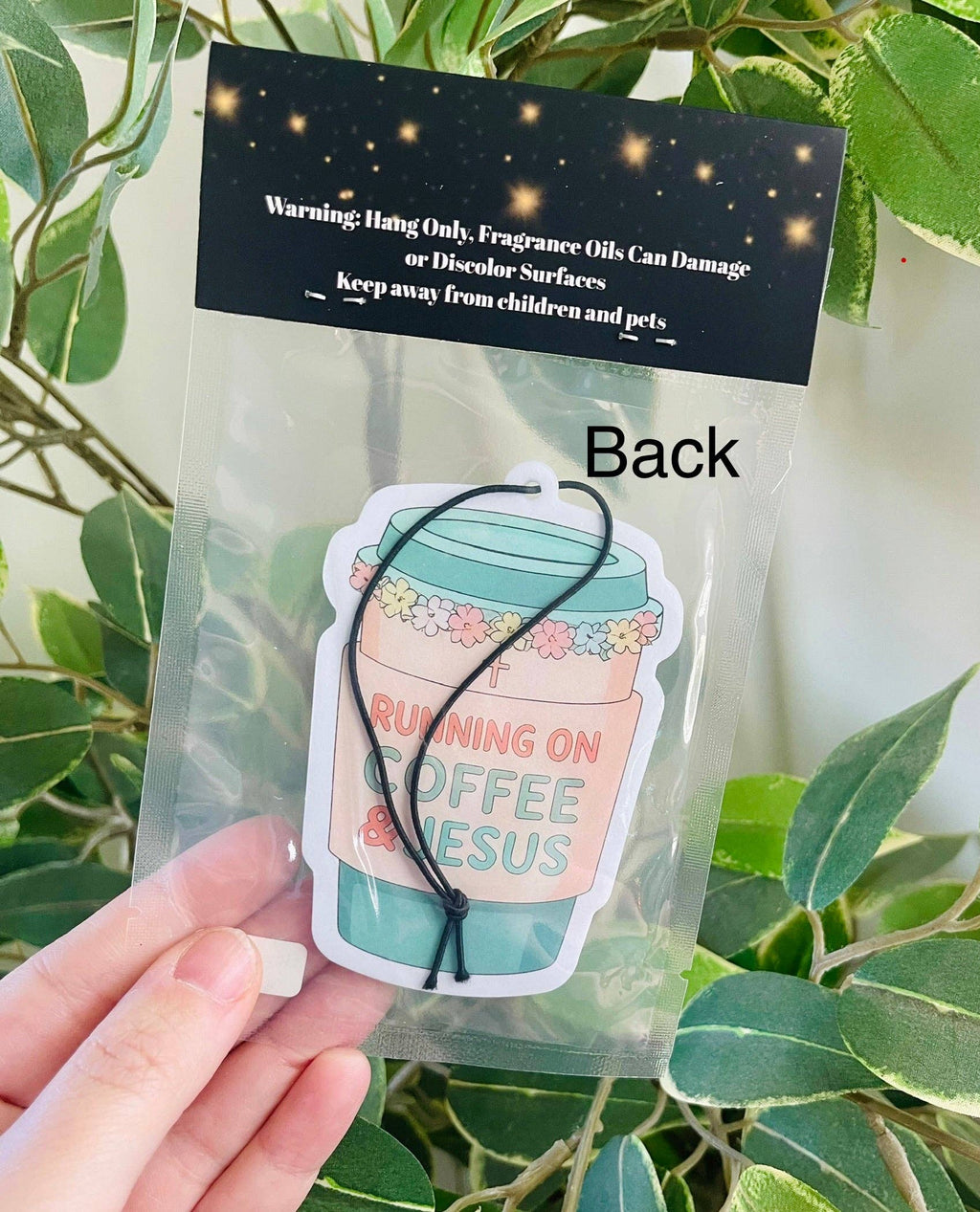Running on Coffee & Jesus Air Freshener