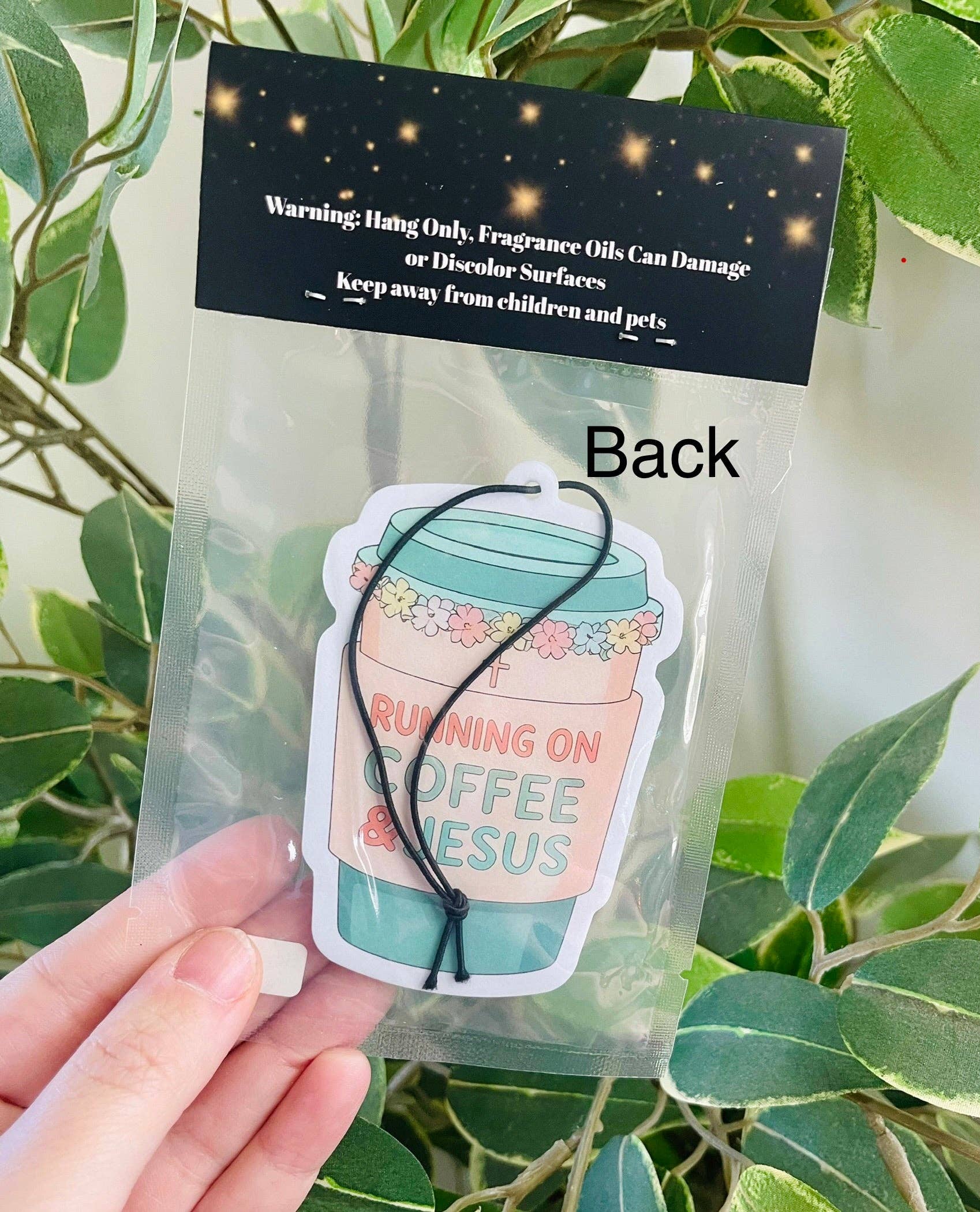 Running on Coffee & Jesus Air Freshener